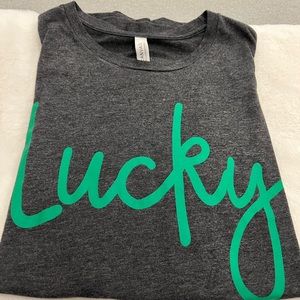 Womens Heather Grey Lucky T-Shirt X-Large